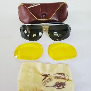 Vtg 60s Baruffaldi Sunglasses Italy Interchangeable Lenses Rimless Aviator Sport